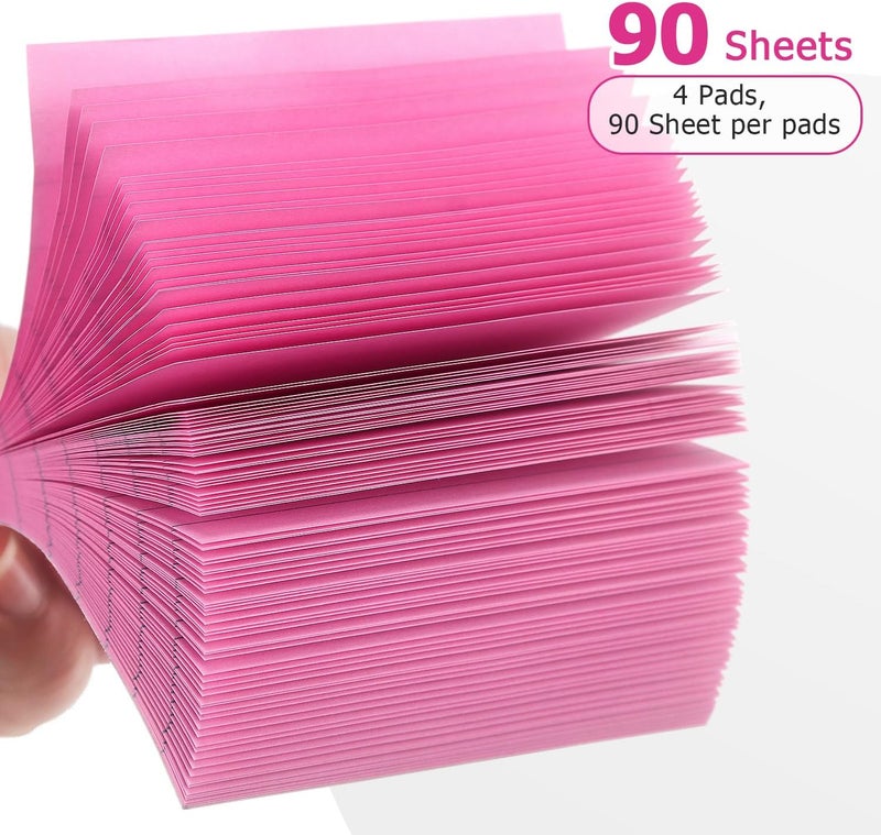 Eastern Wolf Lined Sticky Notes 3x3 Sticky Notes with Lines Self-Stick Notes Bright Color 4 Pads 90 Sheets/Pad (Pastel) - Image 5